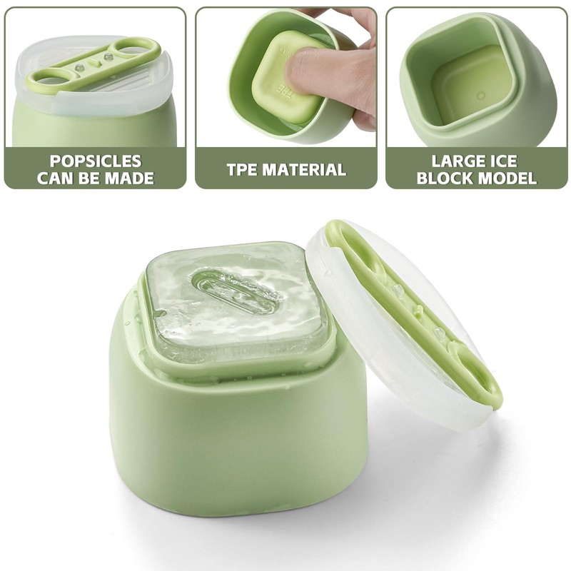 4 Pcs Silicone Ice Cube Molds set with Lids, Easy