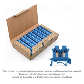 GUETNEU Blue UK-2.5B Rail Type Terminal Block Voltage and Current Safety Ground Terminal Block 690V 32A 2.5 Square mm 100 Pack