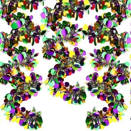 LKBBC Mardi Gras Tinsel Garland, 33 Ft Mardi Gras Decor Purple Green Gold Metallic Twist Garland Mardi Gras Hanging Decorations for Mardi Gras Carnival Wreath Party Indoor Outdoor