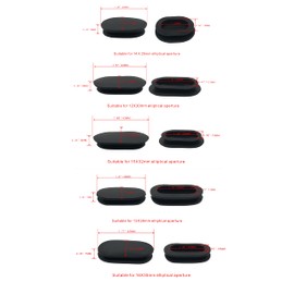 Oval Rubber Plug of Piggy Bank Sealing Plug of Piggy Bank Black(10, 5 Sizes(2 Each))