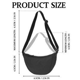 KEYRI 1 x Crossbody Moon Bag, Shoulder Bag in Half Moon Style, Durable Nylon Moon Bag Design for Daily Use, Travel, Hiking or Commuting, Versatile School Bag for Women, black