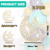 CHEUNGHAO 2 Sets Eid Mubarak Wooden Ornament Ramadan Hanging Plaque