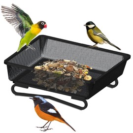 Bird Feeder, Bird Feeder for Birds, Metal Feeding Station, Bird Feeder Bowl, Metal, for Wild Birds in the Garden, Balcony, Sparrows, Robins, Height 17.5 cm, Metal, Black