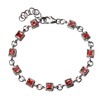Franki Baker Sterling Silver Square Cut Garnet Gemstone Tennis Bracelet