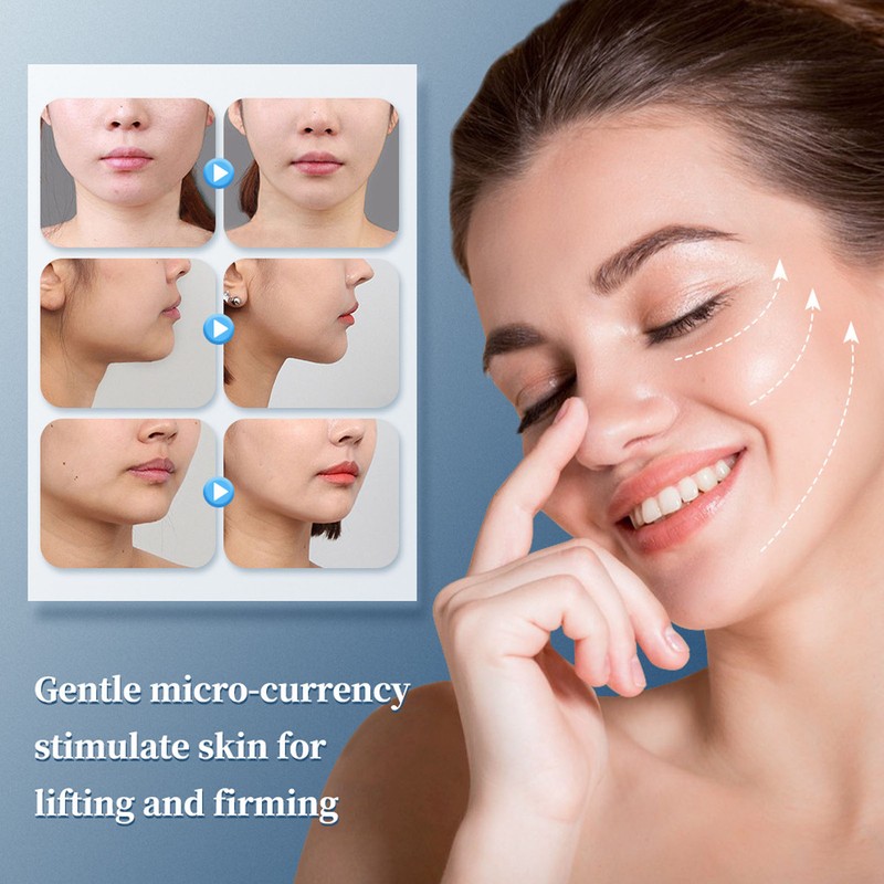 Facial Microcurrent Massager with 4 Patches Tightening Improve Circulation Low
