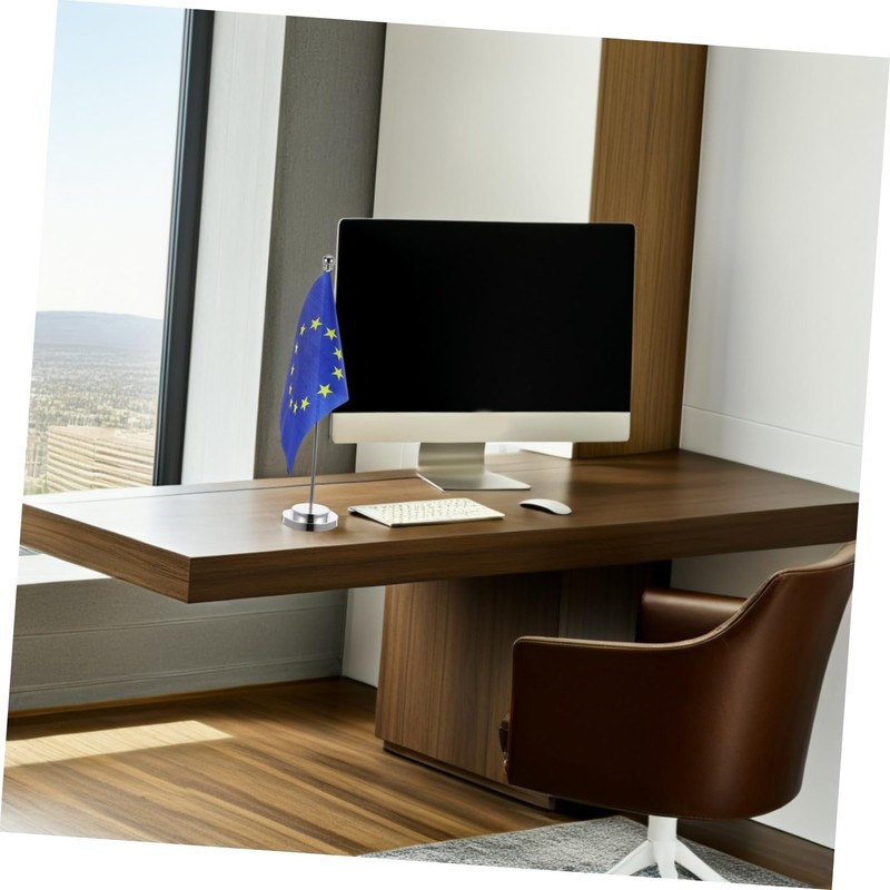 Gadpiparty European Union Table Flag with Reliable Stand for Office