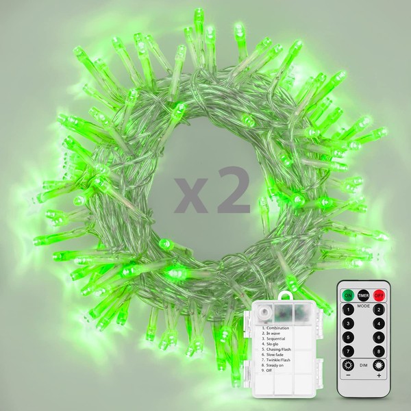 Koxly String Lights, 2 Pack Battery Operated String Lights with