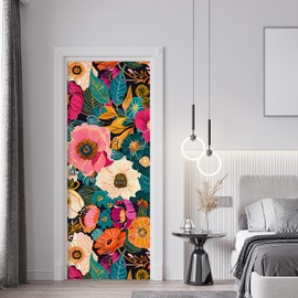 MUDECOR Wall Mural Vibrant Floral Explosion Bold and Colorful Flower Removable Self-Adhesive Wallpaper Wall Decoration for Bedroom Living Room - 120"x48"