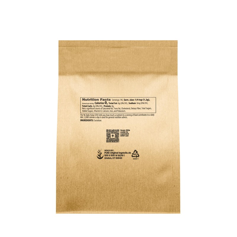 Pure Original Ingredients Sucralose Powder (4 oz) Zero Calorie Sweetener,