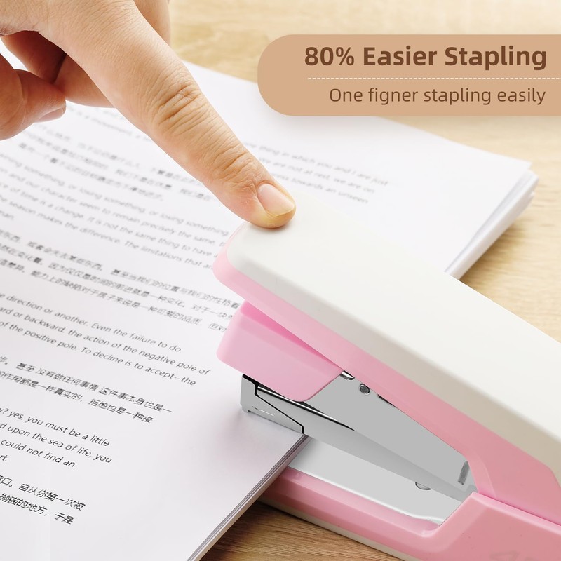 Deli Effortless Desktop Stapler, Heavy Duty Stapler, 40-50 Sheet Capacity,