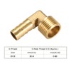sourcing map Brass Barb Hose Fitting, 90 Degree Elbow 12mm