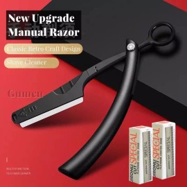 Unbranded Eyebrow Razor Shaver Blade Face Hair Trimmer Makeup Dermaplaning Shaver+20 Blade - Black
