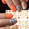 12 Sheets Fall Nail Stickers Autumn Nail Art for 3D