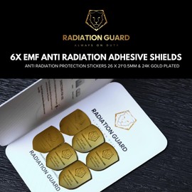 RADIATION GUARD Phone Protection Sticker,Works for Cell & Smart Phones, Laptops, Tablets,TV, Monitors - Suitable for All Devices,Golden -6 Pcs