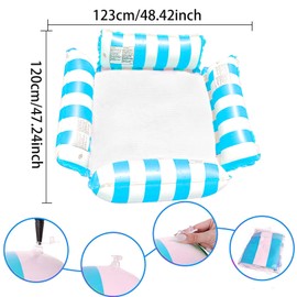 Inflatable Swimming Bed, Floating Lounge, Water Hammock, 4-in-1 Lounge Chair Pool Air Mattress, Water Toy Pool Accessories, Premium Water Hammock for Adults for Swimming Parties (Blue)