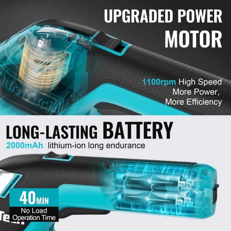 DURATECH 3-in-1 Handheld Electric Grass Trimmer & Hedge Shears for