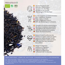FRISAFRAN | Bio Earl Grey Schwarztee in Großpackung 100g | Antiseptisch | Schwarze Teeblätter | Energetisierend | Schwarze Teebeutel | Frischer und blumiger Tee | Earl Grey | schwarzer Tee Earl Grey