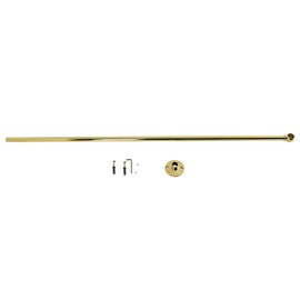 Kingston Brass CCS342 Vintage Shower Curtain Rod Support, 2-5/16'' (L) x 2-5/16'' (W) x 36-1/2'' (H), Polished Brass