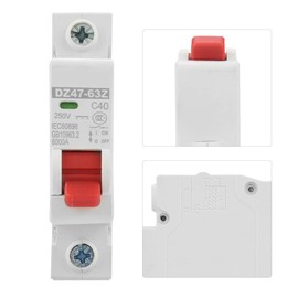 DC Circuit Breaker, DC Isolator Switch DZ47-63Z-1P 250V 40A for Photovoltaic Systems, Thermal Magnetic Trip, 35mm DIN Rail Mounting, PV Isolator Switch, Solar System Isolator