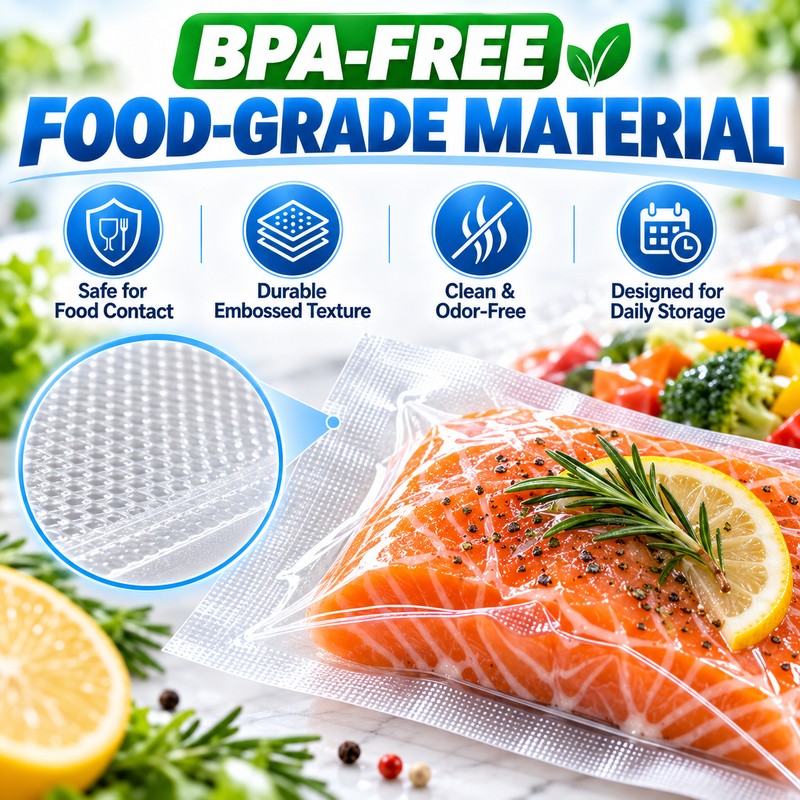 50-Pack Vacuum Food Storage Bags for Food Preservation – Reusable