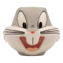 Ambient21 Taza Grande 3d Cerámica Bugs Bunny Looney Tunes 650ml Color Gris
