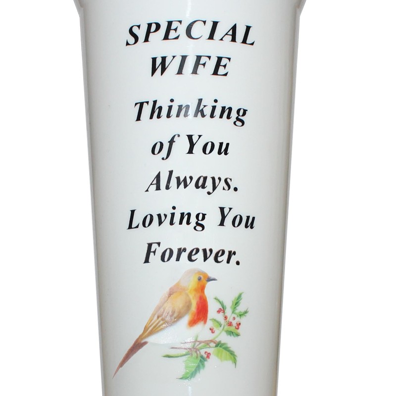 Memorial Grave Flower Pot - 33cm tall Sturdy White Memorial
