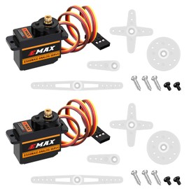 HAWK'S WORK Micro Servo 9g, Metal Geared Motor Kit for Robot Arm RC Plane Helicopter Car Boat, STEM & Raspberry Pi Project (Emax ES08MA II) (2 Pcs)