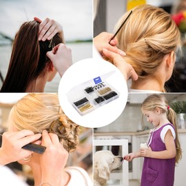 363Pcs Bobby Pins Set, 100Pcs hair pins 100Pcs U Shape Hair Pins 160Pcs Elastic Hair Bands 3Pcs Spiral Hair Pins with Storage Box for Women Girls Kids