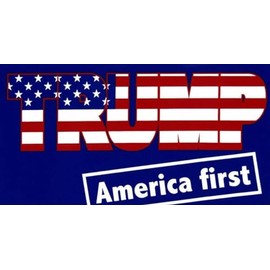 Trade Winds Trump 2024 America First Blue USA Flag Overlay Vinyl Decal Bumper Sticker