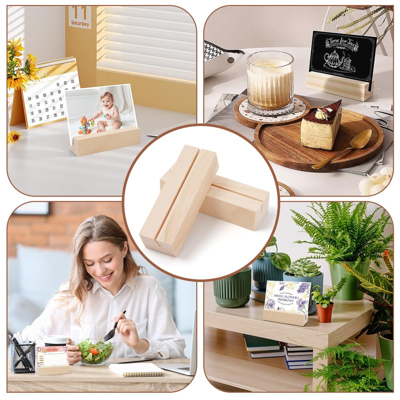 DYMHQ 20Pcs Wood Place Card Holders, Wooden Table Number Holders