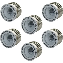 Diodesy- E26 to E12 Socket Adapter Medium to Candelabra Screw Bulb Socket Maximum Wattage 75W Perfect Solution for Bulb-to-Fixture Compatibility Ceiling Fans Pendant Wall Sconces UL Listed Pack of 6