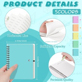 Resurhang 15 Set Small Notebook Journal with Pen Bulk 4.5 * 5.5 Inch Pocket Size Spiral Lined Notepad for Women Men 100 Pages Notebook Employee Appreciation Gift for Work Study (Pastel)