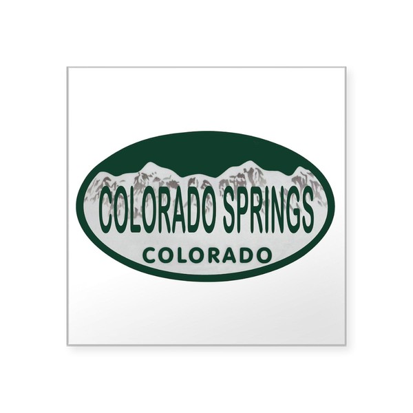 CafePress Colorado Springs Colo License Plate Square Sticker Square Bumper