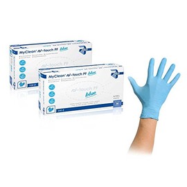 100 x MyClean® nitrile gloves, ni-touch blue, powder-free, examination gloves, blue, L