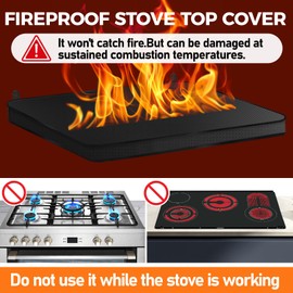 TWAKAP Fireproof Gas Stove Covers For Gas Stove Top,Upgrade 3-Layer Heat Insulation Protect For Gas / Electric Stove,30" x 21" Waterproof Anti Dust Scaldproof Protector Gas Stove Burner Covers
