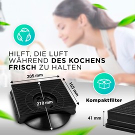 VIOKS Carbon Filter Replacement for Whirlpool 484000008581 Activated Carbon Filter for Cooker Hood Wpro CHF303 Elica F00189/S Type 303 AEG MCFE10 Ikеa NYTTIG FIL 558 Indesit C00380051 Extractor Hood
