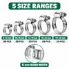 70-Piece Stainless Steel Worm Gear Hose Clamp Assortment, 6-29 mm