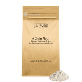 Pure Original Ingredients 9 Grain Flour (3 lb), Bread, Dough, Storable, Transportable, No Additives or Fillers