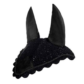 HKM, 3387, zanzariera a Cuffia per Orecchie, Colore: Nero/Nero, purosangue