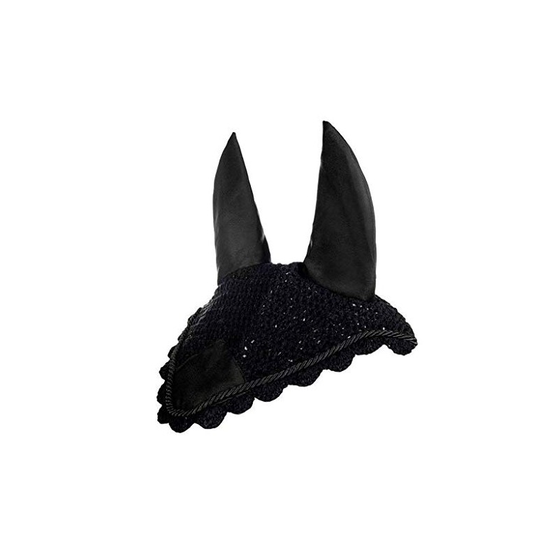 HKM, 3387, zanzariera a Cuffia per Orecchie, Colore: Nero/Nero, purosangue
