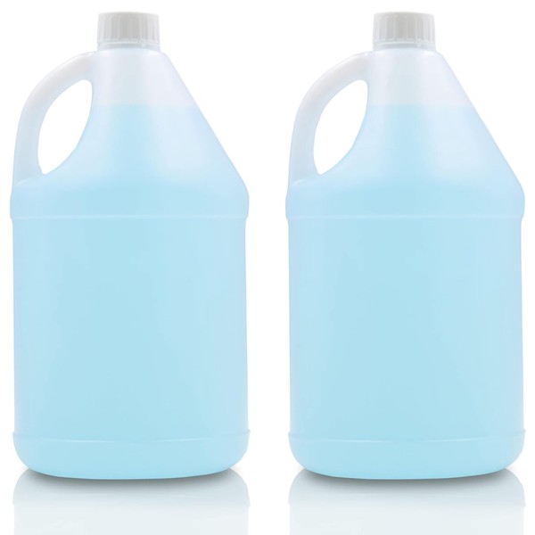 WUWEOT 2 Pack 1 Gallon HDPE Plastic Jugs, Empty Bottle Jug with Child Resistant Airtight Lids for Home and Commercial Use, Water Storage Containers for Water, Soaps, Detergents, Liquids
