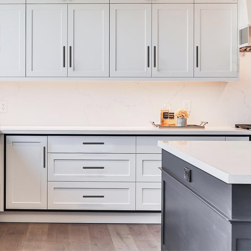 Amerdeco 10 Pack Matte Black Cabinet Pulls 5 Inch(128mm) Hole