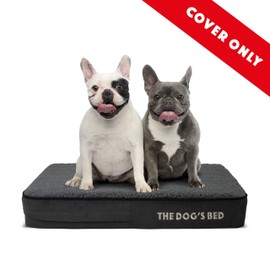 Replacement Outer Cover ONLY (Outer Cover ONLY - NO Bed, NO Waterproof Inner) for The Dog's Bed, Washable Quality Plush Fabric, Small 28” x 19” x 4” (Grey Plush)