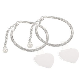 Holibanna 1 Pair of High Heel Straps Rhinestone Shoe Straps for Heel Buckle Women's Pumps Interchangeable Shoe Strap Removable Shoe Straps for Heels Rhinestones Hoe, silver