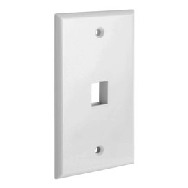 Cmple - 1 Port Keystone Wall Plate Single-Gang Wall Plate with Standard Size Ethernet Wall Plate Keystone Jack Insert - White