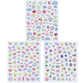 3 types of nail stickers drawn at Byuse Kindergarten, 1 piece, 3. Sketchbook / 바이유즈 유치원에서 그린그림 네일스티커 3종, 1개, 3.스케치북