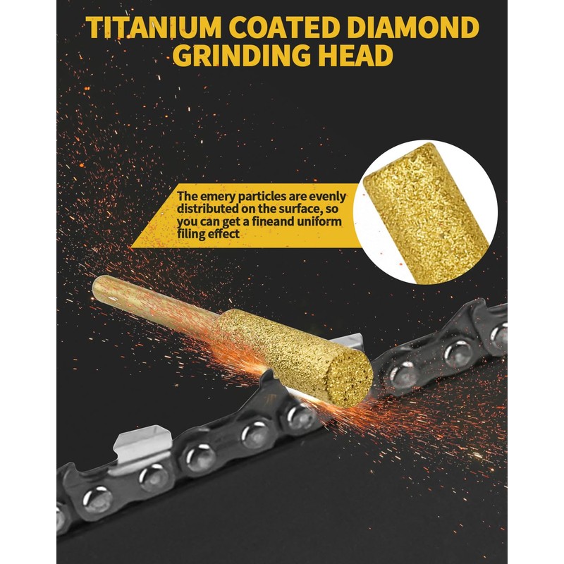 30 Pcs Gold Diamond Chainsaw Sharpener Bits, High Hardness Titanium