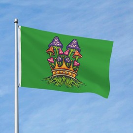 KOSPOGO Double-Sided Colorful Mushrooms Flag Durable Outdoor 3x5 Ft Flag Banners Patio Indoor Decorative Flags Funny 3by5 Home Party Flags