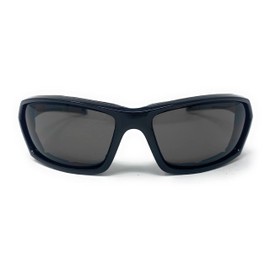 Incredible Bargains The Biker Motorcycle Padded Glasses Shades, Outdoor Sports Wrap Around Sunglasses, Smoke Lens