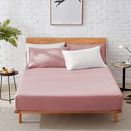SeventhStitch The Art of Fine Living Fitted Sheets 100% Egyptian Cotton 200 Thread Count 40CM/16/'' Mattress Topper Bedsheet Single Double King SuperKing Size (Pink, Super King), FTD-124